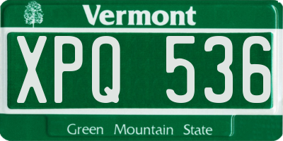 VT license plate XPQ536
