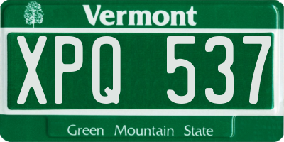VT license plate XPQ537