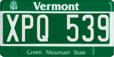 VT license plate XPQ539