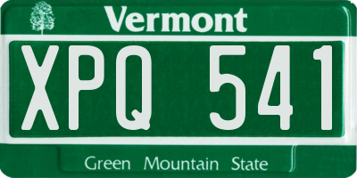 VT license plate XPQ541