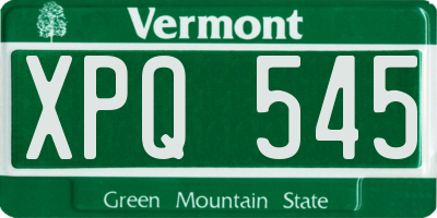 VT license plate XPQ545
