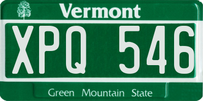 VT license plate XPQ546