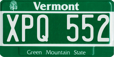 VT license plate XPQ552