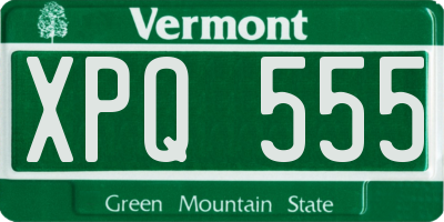 VT license plate XPQ555