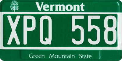 VT license plate XPQ558