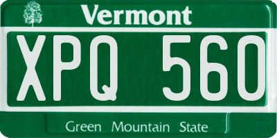 VT license plate XPQ560
