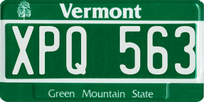 VT license plate XPQ563