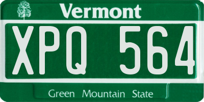 VT license plate XPQ564