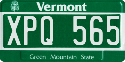 VT license plate XPQ565