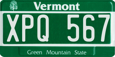 VT license plate XPQ567