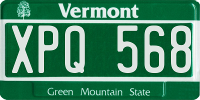 VT license plate XPQ568