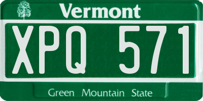 VT license plate XPQ571