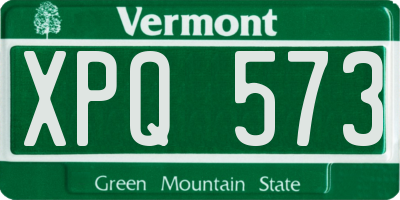 VT license plate XPQ573