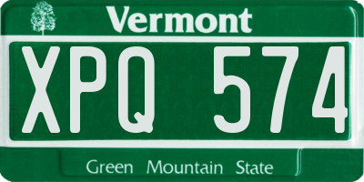 VT license plate XPQ574
