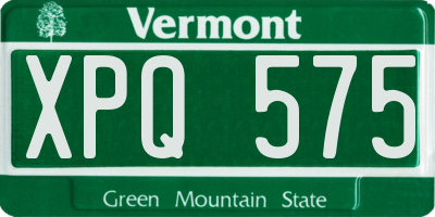 VT license plate XPQ575