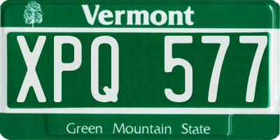 VT license plate XPQ577