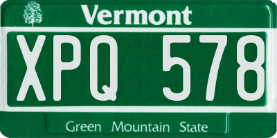VT license plate XPQ578