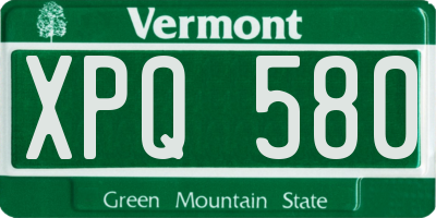 VT license plate XPQ580