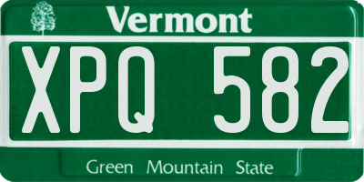 VT license plate XPQ582