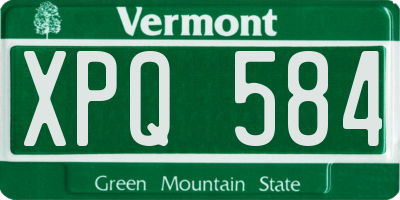 VT license plate XPQ584
