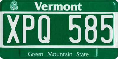 VT license plate XPQ585