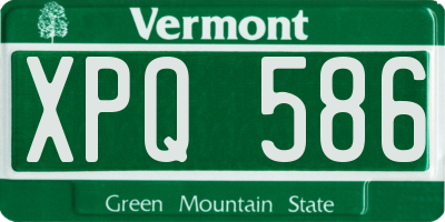 VT license plate XPQ586