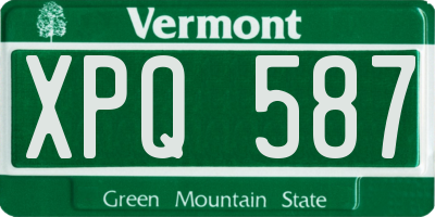VT license plate XPQ587
