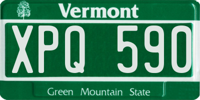 VT license plate XPQ590