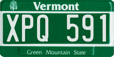 VT license plate XPQ591
