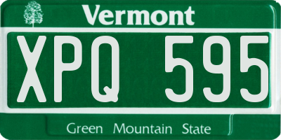 VT license plate XPQ595