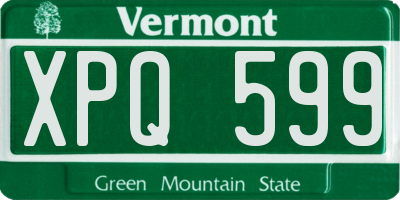 VT license plate XPQ599