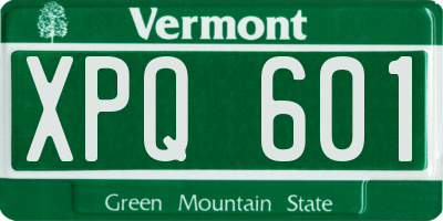 VT license plate XPQ601