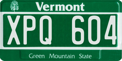 VT license plate XPQ604