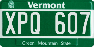 VT license plate XPQ607