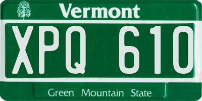 VT license plate XPQ610