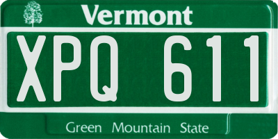VT license plate XPQ611