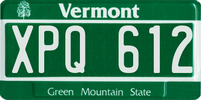 VT license plate XPQ612