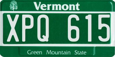 VT license plate XPQ615