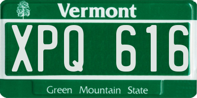 VT license plate XPQ616