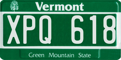 VT license plate XPQ618