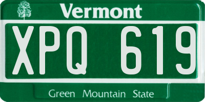 VT license plate XPQ619