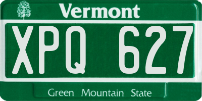 VT license plate XPQ627