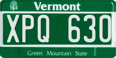 VT license plate XPQ630