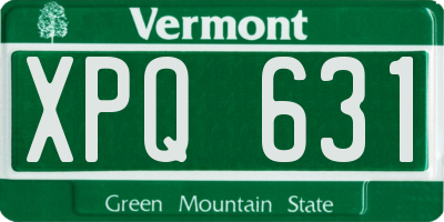 VT license plate XPQ631