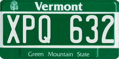 VT license plate XPQ632