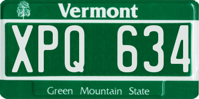 VT license plate XPQ634