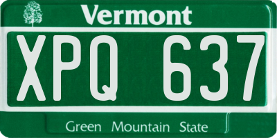 VT license plate XPQ637