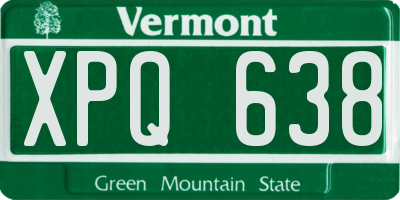 VT license plate XPQ638