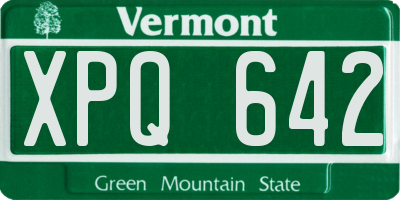 VT license plate XPQ642