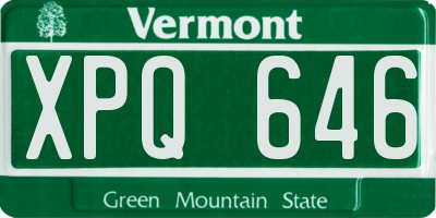 VT license plate XPQ646